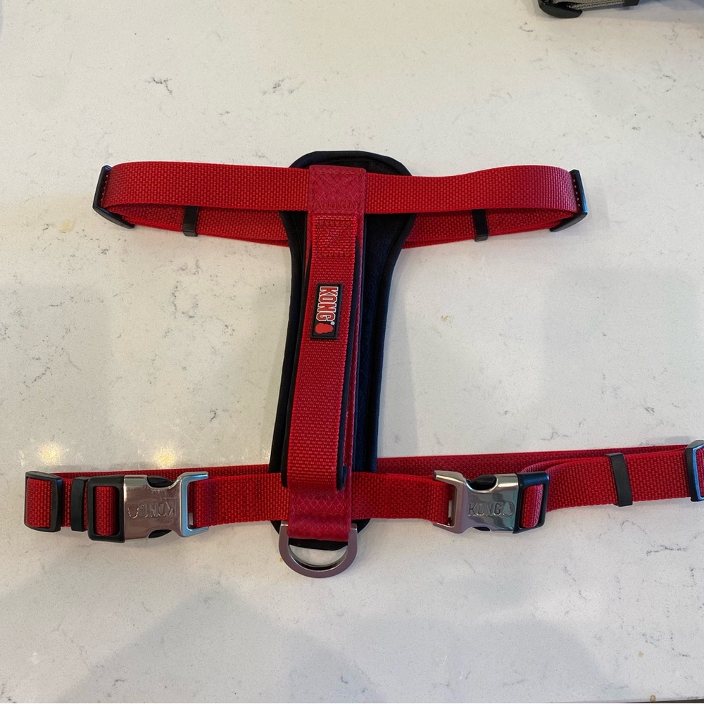 EUC KONG Comfort Padded Chest Plate Dog Harness Large Red